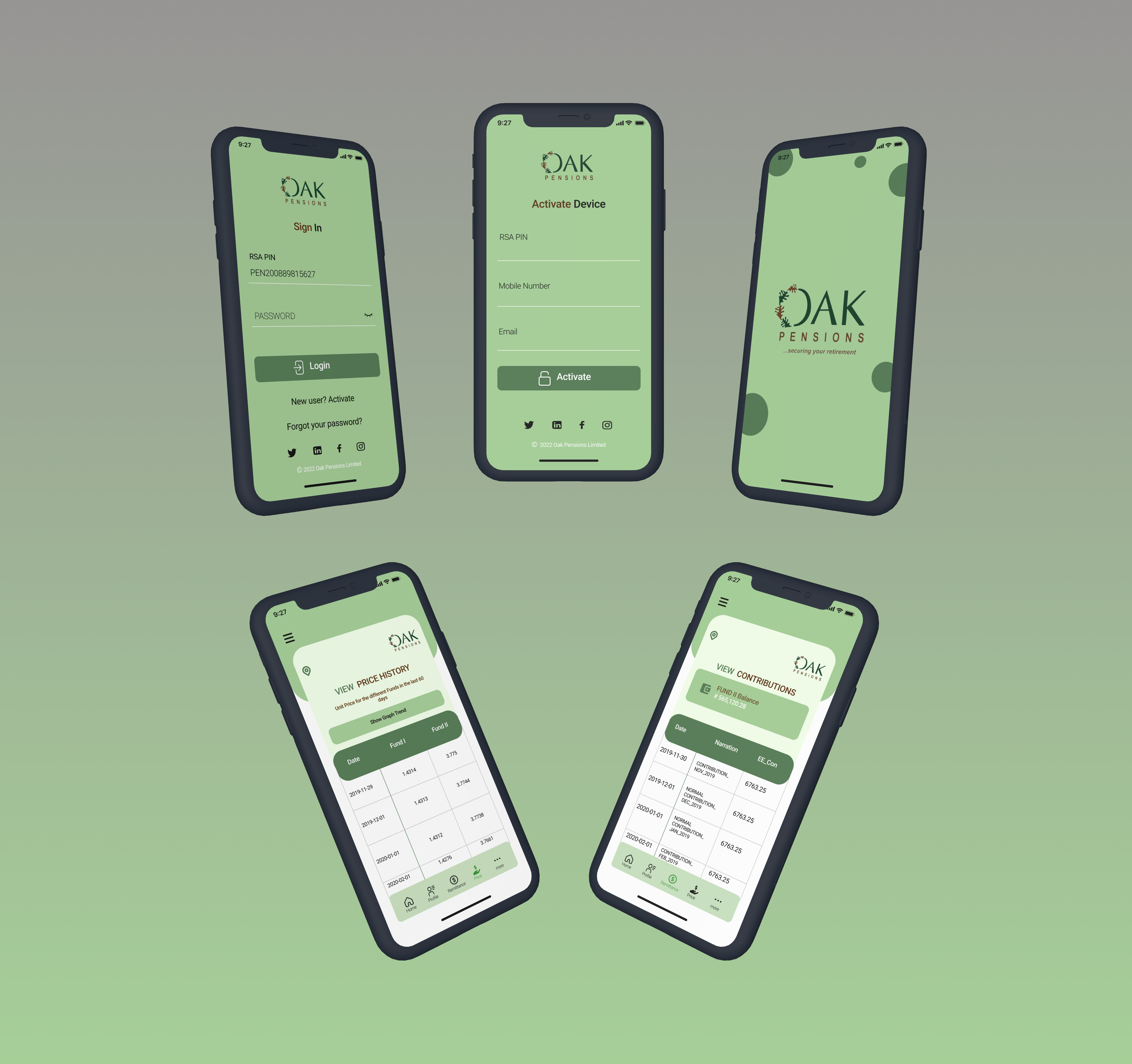 Oak Pension App Redesign